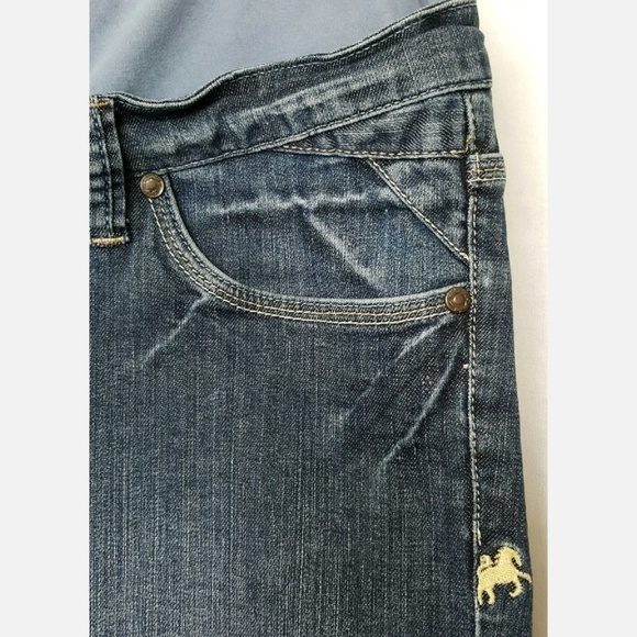 Distressed crop capris denim jeans M/L - Picture 2 of 5